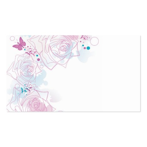 Roses and butterflies Profile Card Business Card Template (back side)