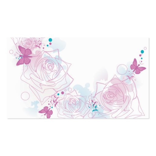 Roses and butterflies Profile Card Business Card Template