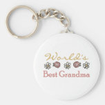 Roses and Daisies World's Best Grandma  Keychains
