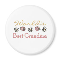 Roses and Daisies World's Best Grandma magnets by familymembers Roses and Daisies World's Best Grandma magnets