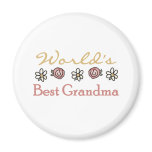 Roses and Daisies World's Best Grandma  Refrigerator Magnets