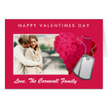 Roses and Dog Tags Valentines Day Card
