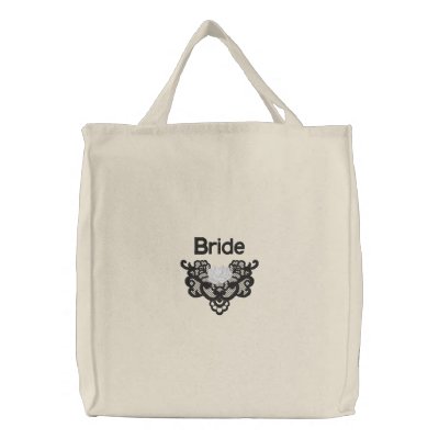 Roses and Lace -  Bride Tote Embroidered Bags by WedThreads
