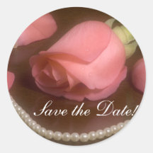 Roses and Pearls Round Stickers