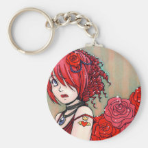 Roses and Ringlets Keyring Keychains