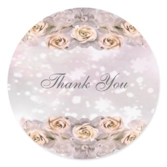 Roses and Stars Thank You Sticker sticker