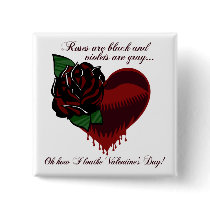 Roses Are Black Poem Pinback Button