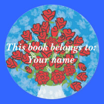 Roses Book label stickers