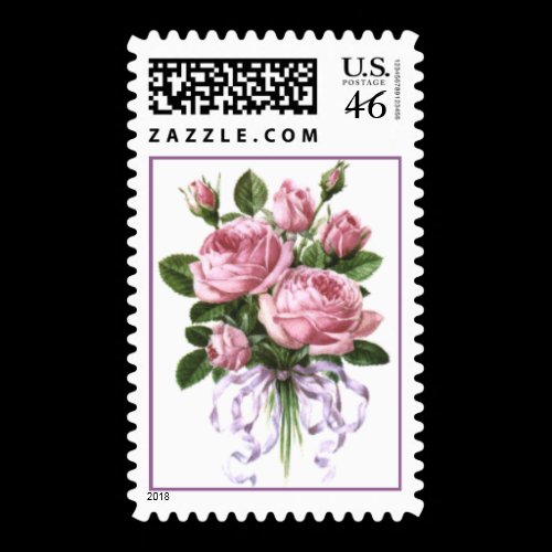 Roses bouquet postage stamps