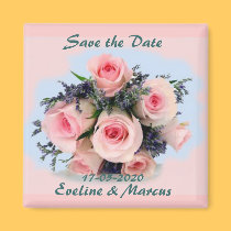 Roses bouquet Save the Date magnet magnets