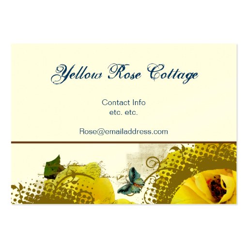 Roses, Crown, Swirls & Butterflies Business Cards (back side)