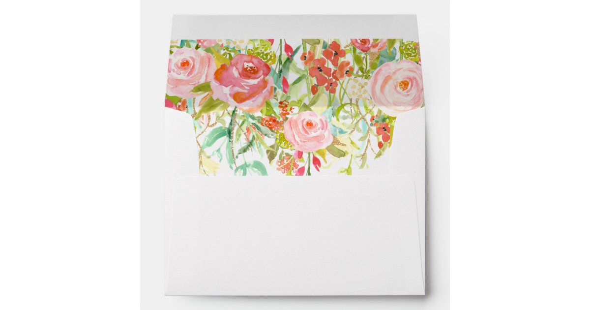 Roses Envelope Liner with Return Address Zazzle