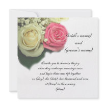roses, floral, wedding invitation, template