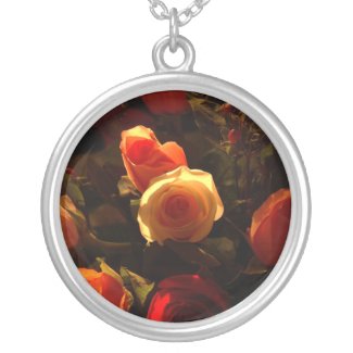 Roses I - Orange, Red and Gold Glory necklace