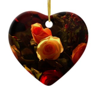 Roses I - Orange, Red and Gold Glory ornament