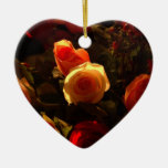 Roses I - Orange, Red and Gold Glory Christmas Ornament