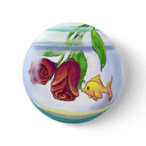 Roses in a Fishbowl Button by MySpaceStudio Roses in a Fishbowl Button