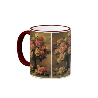 Roses in a Vase 3 by Renoir, Vintage Impressionism Coffee Mug