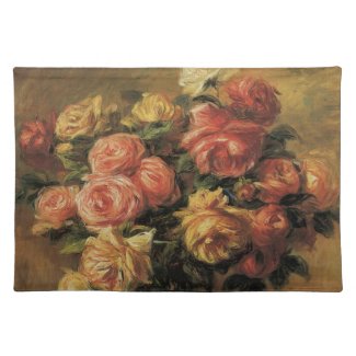 Roses in a Vase 3 by Renoir, Vintage Impressionism Place Mats