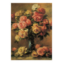 Roses in a Vase 3 by Renoir, Wedding Custom Invite