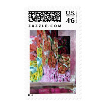 Roses In a Vase Stamp