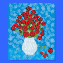 roses in a vase posters