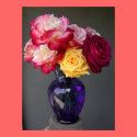 Roses In Blue Vase posters