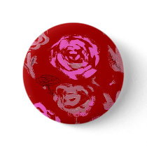 Roses Painting red background abstract Buttons