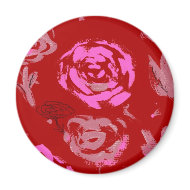 Roses Painting red background abstract magnet