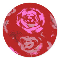 Roses Painting red background abstract Stickers