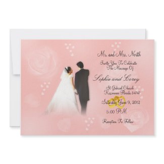 Roses Peach Wedding Invitation invitation