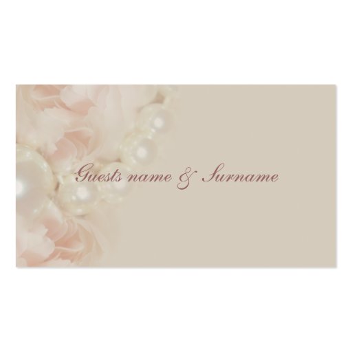 Roses pearls pink seating name tags for weddings business card