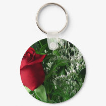 Roses Red Green Beautiful Flowers keychains