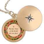 Roses Round Frame with Dedication Necklace