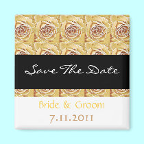 Roses Save The Date - Light Gold magnets