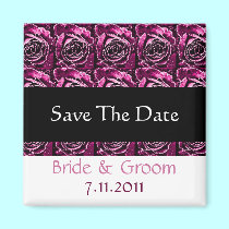 Roses Save The Date - Plum magnets