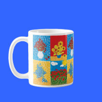 roses, Sunflowers, Irises, Big Poppy field, ros... mugs