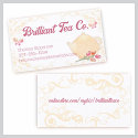 Roses teapot flowers butterflies tea cup business business cards