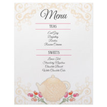 Roses teapot flowers butterflies tea cup letterhea letterhead