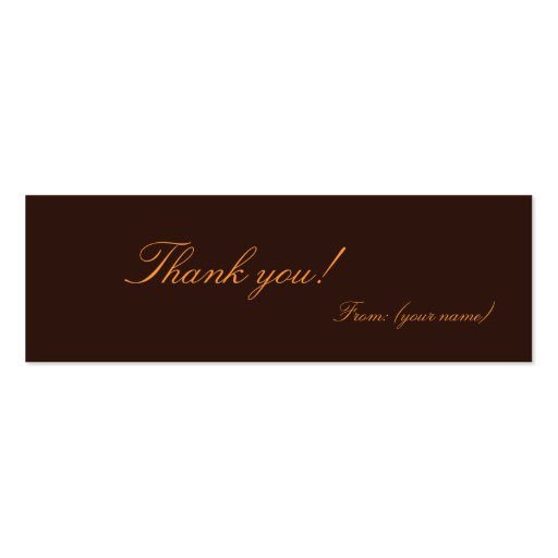 Roses:Thank You Gift Tag/Bookmark Business Cards (back side)