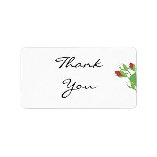 roses, Thank You label