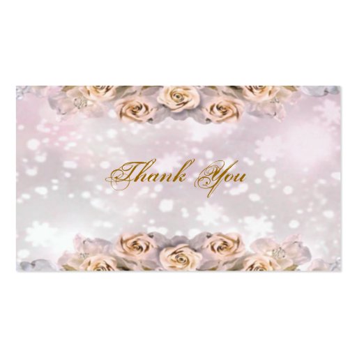 Roses Thank You Wedding Favor Tag - Business Cards (back side)