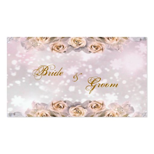 Roses Thank You Wedding Favor Tag - Business Cards (front side)
