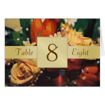 Roses & Tulips Table Number Folded Card
