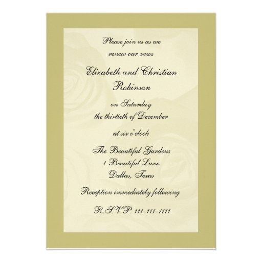 Roses Vow Renewal invitation