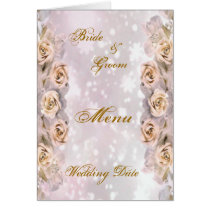 Roses Wedding Menu Shower Card