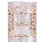 Roses Wedding Menu Shower Card