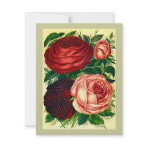 ROSES WEDDING SAVE THE DATE NOTE EZ2 CUSTOMIZE INVITES