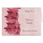 Roses Wedding Table Seating Menu cards