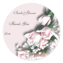 Roses Wedding Thank You Sticker by elenaind Roses Wedding Thank You Sticker